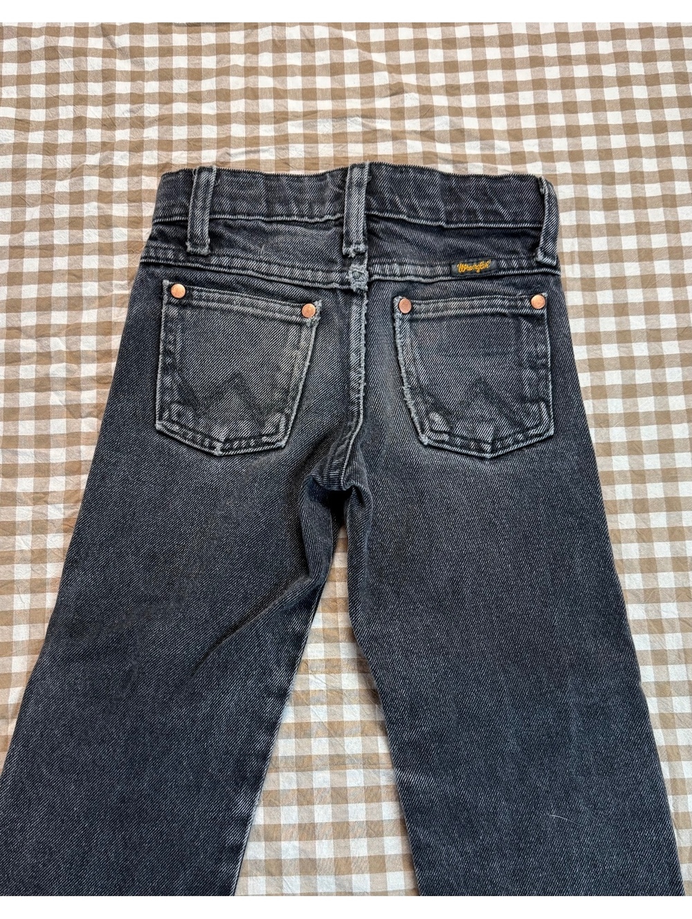 5T Wrangler Black Straight Leg Jeans with Distressed Detail